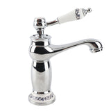 Floral Pattern Single Handle Mixer Tap Cold/Hot Water Faucet for Bathroom Basin Sink V1294-YM0901-JY07252-01