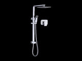 WELS 8" Rain Shower Head Set Square Dual Heads Faucet High Pressure With Mixer V63-827951