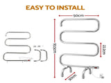 Devanti Electric Heated Towel Rail Rack 5 Bars Freestanding Clothes Dry Warmer TW-C-S-SS