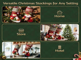 Jingle Jollys 4PCS Christmas Stockings Large 3D Plush Santa Snowman 43.5cm Christmas Decor for XM-F-STOCKING-3D01-2PCX2