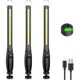 3 Pcs LED Mechanic Lamp Garage, Camping Rechargeable Work Lamp LED Flashlight for Car COB Dimmable V1237-MS-626-224