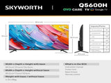 SKYWORTH Q5600H 40''-QLED Smart Google TV, FHD, HDR10 HLG, Find-My Remote, Dolby Audio, Screen V1398-40Q5600H