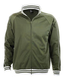 Identitee Mens Varsity Track Suit Top Jacket Jumper Long Sleeve - Army Green - XXX-Large V563-B06-ARMY-3XL