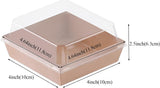 100Pack 4x4x2.5 Inches Charcuterie Boxes with Clear Lids - Bakery, Chocolate Covered Strawberries, V1258-DP02-C-2984