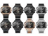 Waterproof Luminous Square Quartz Watch In Rose Gold And Black PRL-7096343060DBT