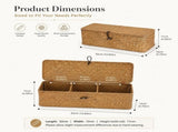 1Pcs Rectangular Small Woven Shelf Baskets with Lid 3 Compartment Storage Woven Basket for Bathroom V1192-AZ-W-18011