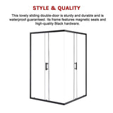 1000 x 1200mm Sliding Door Nano Safety Glass Shower Screen By Della Francesca V63-829531
