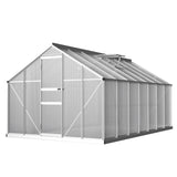 Green Fingers Greenhouse 4.2x2.5x1.95M Aluminium Polycarbonate Green House Garden Shed GH-ALU-C-422X250-AB