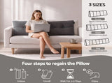 Giselle Headboard Pillow for Sitting in Bed, Upgraded Shredded Foam Reading Wedge Cushion for Lumbar HBP-WAVBTN-COR-GY-D