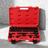 Giantz 30Pc 1/2" Drive Socket Set Cr-V Steel 8-32mm Workshop Repair ISC-30-BK