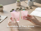 Semi-Transparent Pink Square Self-Watering Propagation Pot for Desktop Succulents, Seedlings, and V1341-ZY-J99X4UDS-H-12PCS