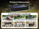 Solar Powered Outdoor Fence Light, Warm White Decorative Garden Rail Light with Auto On/Off, Easy V1341-ZY-B98JLB8Z-3PCS-WARMLIGHT