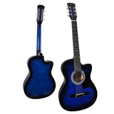 Karrera 38in Cutaway Acoustic Guitar with Carry Bag - Blue Burst CC38-SBU