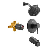 Tub and Shower Faucet Set, Complete with 127 mm Rainfall Shower Head and Bathtub Spout, 8-Setting V952-YGHLLTZHHWHW0HLVZ001V0