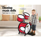 Keezi Kids 7 Drum Set Junior Drums Kit Musical Play Toys Childrens Mini Big Band PLAY-DRUM-7-RD