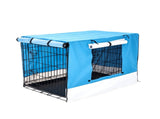 Wire Dog Cage Foldable Crate Kennel 24in with Tray BLUE Cover Combo V274-PET-WCCV24-BU