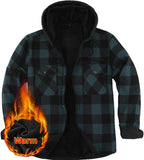 Men's Shirt Padded Warm Lined Shirts Men's Casual Shirt with Pockets Men's Hooded V1237-ZY-203-0026