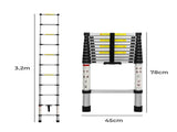 Traderight Multipurpose Ladder Telescopic 3.2M Silver 3.2 Meter HW0076-3.2M