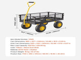 500 Lbs Steel Garden Cart, Heavy Duty Garden Wagon Cart Pullable on Wheels, Metal Yard Utility Wagon V952-ZXHYTCHH500LVP7EBV0