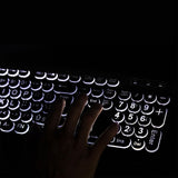 USB Cord Backlit Keyboards Big Print Letter with White Illuminated LED Backlit Keyboards 104Keys V1192-AZ-W-23715
