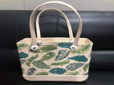 Women Storage EVA Handbag Hole Design Beach Casual Bag for Outdoor Sport Shopping Traveling Leaves V1294-YM0716-3117220162711