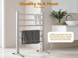 Devanti Electric Heated Towel Rail Rack 6 Bars Freestanding Clothes Dry Warmer TW-C-F-ALUM