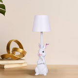 White Bunny White Lampshade Adorable Rabbit Resin Table Lamp - 3-Color LED, USB Rechargeable, Touch V888-ELOSUNG21689