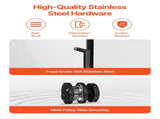 Frameless Sliding Bathtub Door, 1422-1524 mm x 1524 mm, Frameless Shower Glass Door, Frameless V952-TLYGM60W62HI3IDVNV0