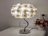 Beige Roses And Silver Base Romantic Red Rose Flower Table Lamp - Crystal Heart Accent Bedside Night V888-ELOSUNG27161