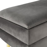 Artiss Ottoman Storage Foot Stool Velvet Grey OTM-RTA-04-VEL-GY