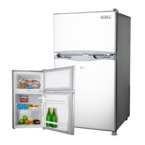 GECKO 95L Portable Upright Fridge, 12V/24V for Motorhome, Caravan, Silver V219-CAPFFRGEKA10S