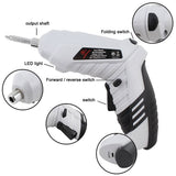 USB Rechargeable Foldable Electric Screwdriver With 16 Multi Size Bits Portable Cordless Screw V1366-AZ2-W-21257