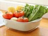 Double Layer Vegetables Fruits Washing Basket Kitchen Colanders Bowl Set Plastic Drain Basin Basket V1294-YM0901-3117230355711