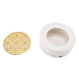 Ceramic Tea Pot Warmer with 11.8cm Gold Gasket Circular Concave Tea Kettle Heating Base for Home V1294-YM0706-3118230212411