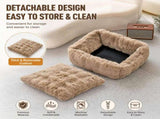 Brown Bubble Plush Pet Sofa Bed with Removable Cushion S Size 60*45*23CM Ultra-Soft Winter V888-ELOSUNG52364