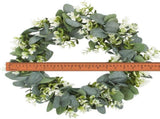 Green Leaf Wreath Spring Outdoor Decoration Ornaments for Front Door Wall Window Party Home Office V1369-AZ3-W-03808
