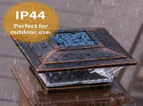 4 pc Solar Post Cap Lights Outdoor Lighting Deck Fence Two Modes Warm White Color Changing Suitable V1370-AZ4-05013