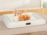 Pawz L Size Orthopedic Dog Bed with Corduroy Removable Cover Waterproof Washable Beige PT1276-L-WH