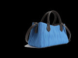 Color-contrast leather shoulder bag 3D woven pattern small tote, one bag for commuting and V1102-HEBB-001