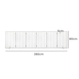 PaWz Wooden Pet Gate Dog Fence Safety White 6 Panels PT1060-6XL-WH