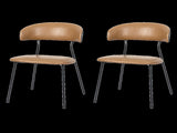 Levede 2x PU Leather Dining Chairs Kitchen Lounge CH1151-PU-2-BR