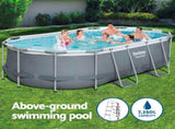 Bestway Swimming Pool 427x250x100cm Steel Frame Above Ground Pools Filter Pump Ladder 7250L BW-POOL-427-56622