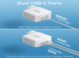 CHOETECH PD6008 GAN Dual Type-C 100w Travel Charger V28-ELECHOPD6008
