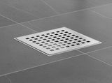 10x10cm Square Shower Drain with Grid Pattern Grate 304 Stainless Steel, CUPC Certified with Hair V63-955561