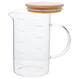 Transparent Glass Measuring Cup with Scales for Home Use, Easy Clean, Convenient Cover, 1 Set V1369-AZ3-W-15606