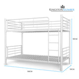 KINGSTON SLUMBER 2in1 Single Metal Bunk Bed Frame, with Modular Design, Matte White V219-BEDSBBKS1MWA
