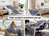 Giselle 203x230cm Throw Blanket Double-Sided Fleece Lightweight For Sofa Couch Bed TBLANKET-DUAL-230-BU
