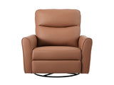 Artiss Swivel Recliner Chair Leather Rocking Reclining Sofa with Charging Ports LED Brown RECLINER-A21-LED-PU-BR