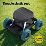 Gardeon Garden Cart Rolling Stool with Wheels Gardening Helper Seat Farm Yard GCT-SEAT-200KG-BK