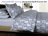 Accessorize Annabelle Grey Jacquard Quilt Cover Set Double V442-HIN-QUILTCS-ANNABELLE-GREY-DS